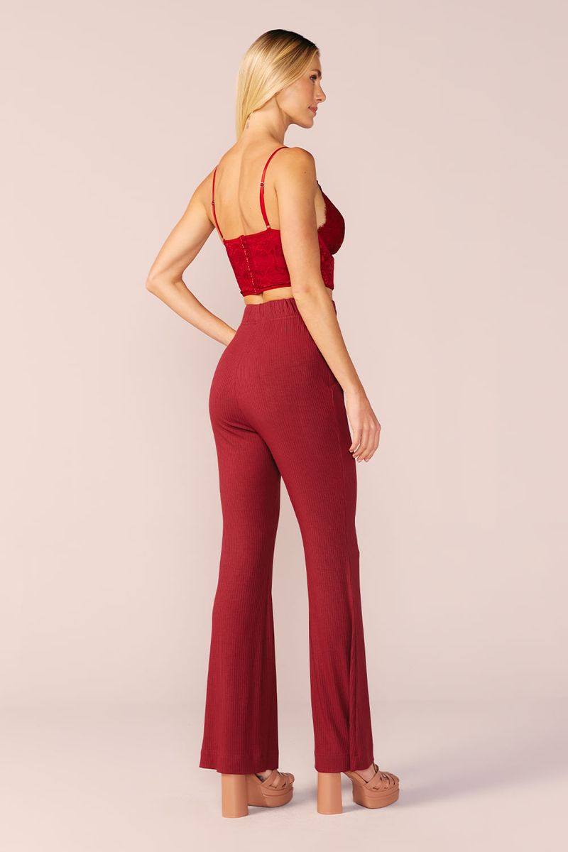 CALÇA RETA RIBANA -MARSALA