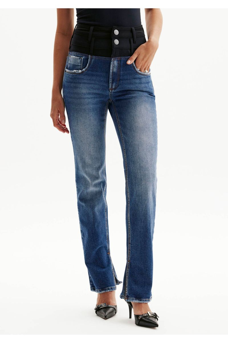 Calça Jeans Reta Split High