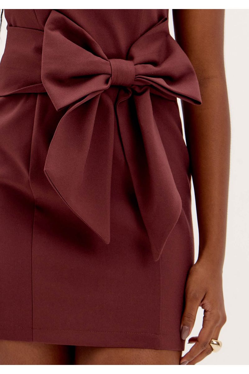 Vestido Curto Com Maxi Laco
