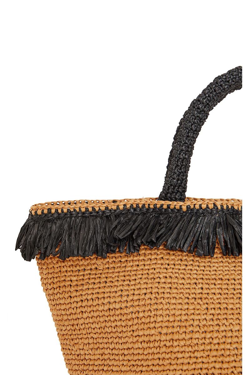 Bolsa Duo Color Franja Natural