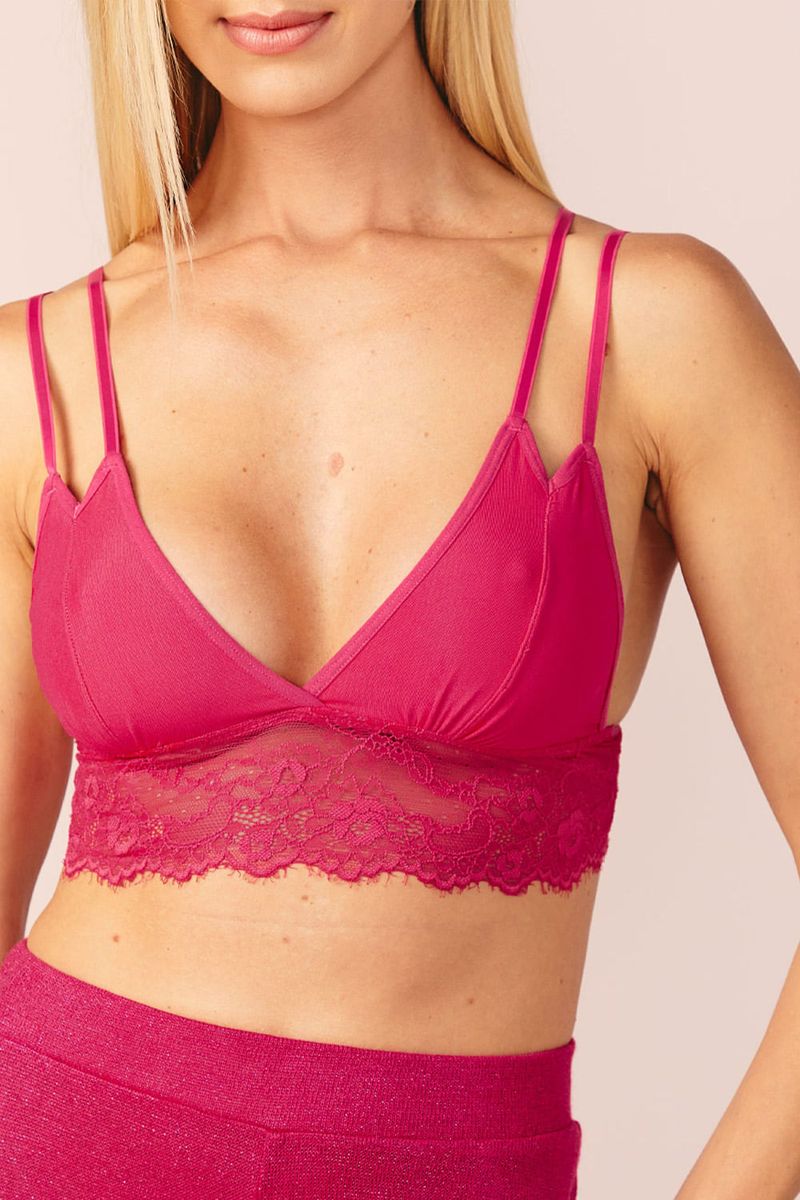 TOP RECORTES DUPLO RENDA -CHERRY