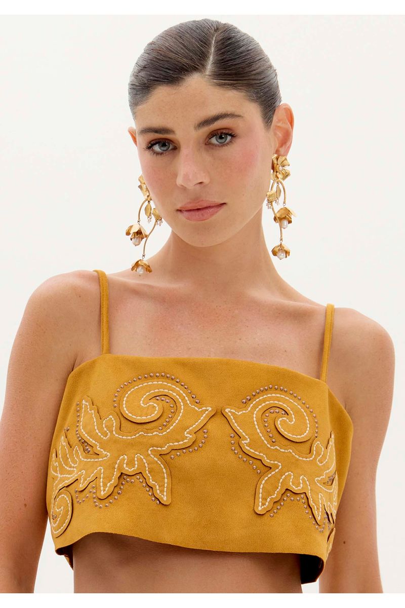 Blusa De Alça Com Aplicação