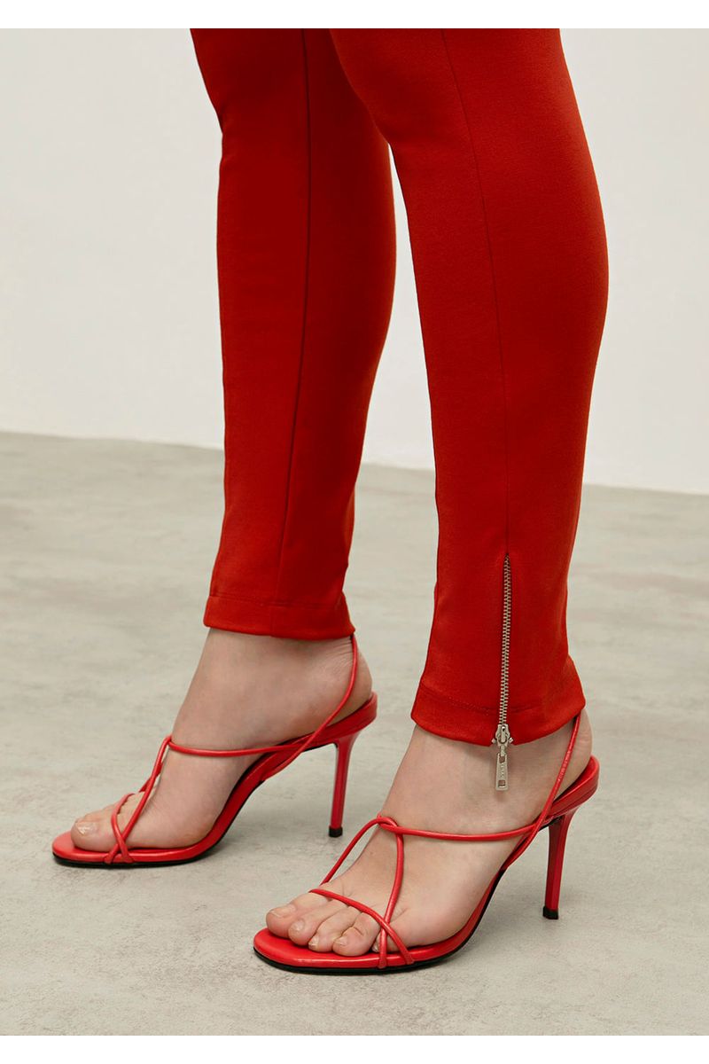 Calca Iódice Legging Cós Alto Com Recorte Laranja