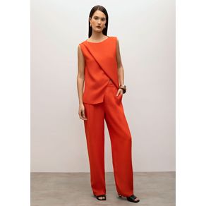 Blusa Iódice Decote Canoa Sem Manga Transpasse Frente Laranja M