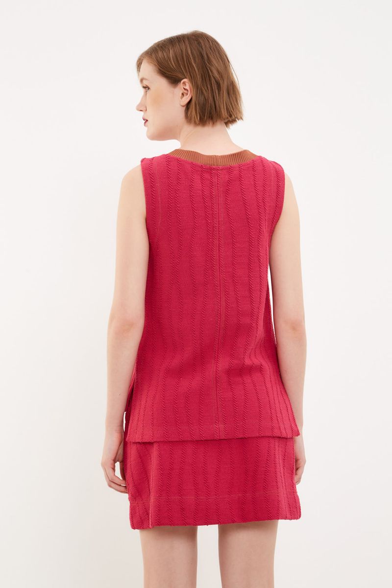 Blusa Malha Pespontos - Magenta Vivo