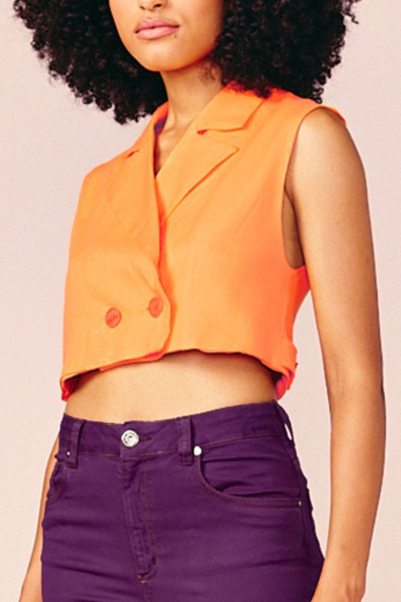 BLUSA GOLA CROPPED -ORANGE