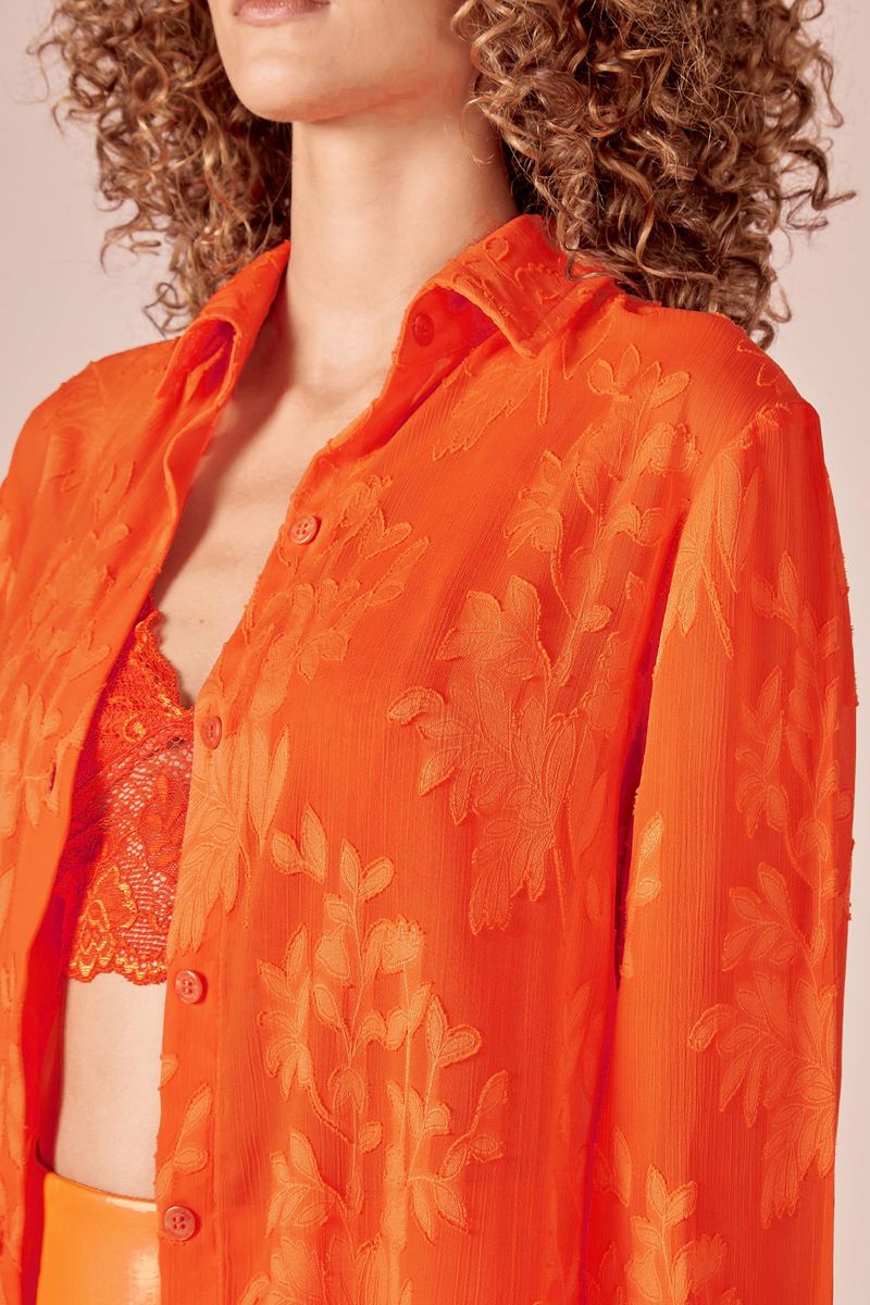 CAMISA BASICA CHIFFON FLORES - PAPAIA