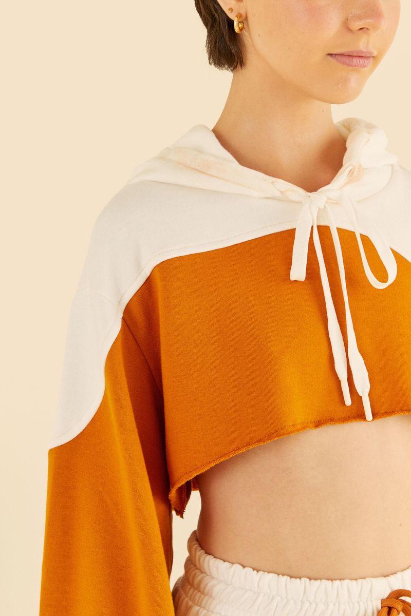 Casaco Cropped  Moletom Patch