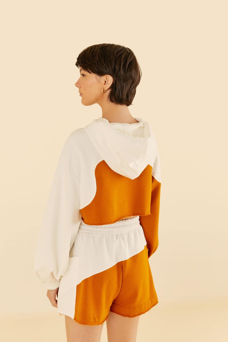 Casaco Cropped  Moletom Patch
