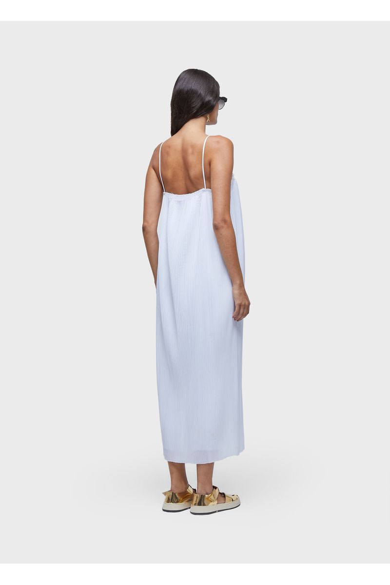 Vestido alças plissado