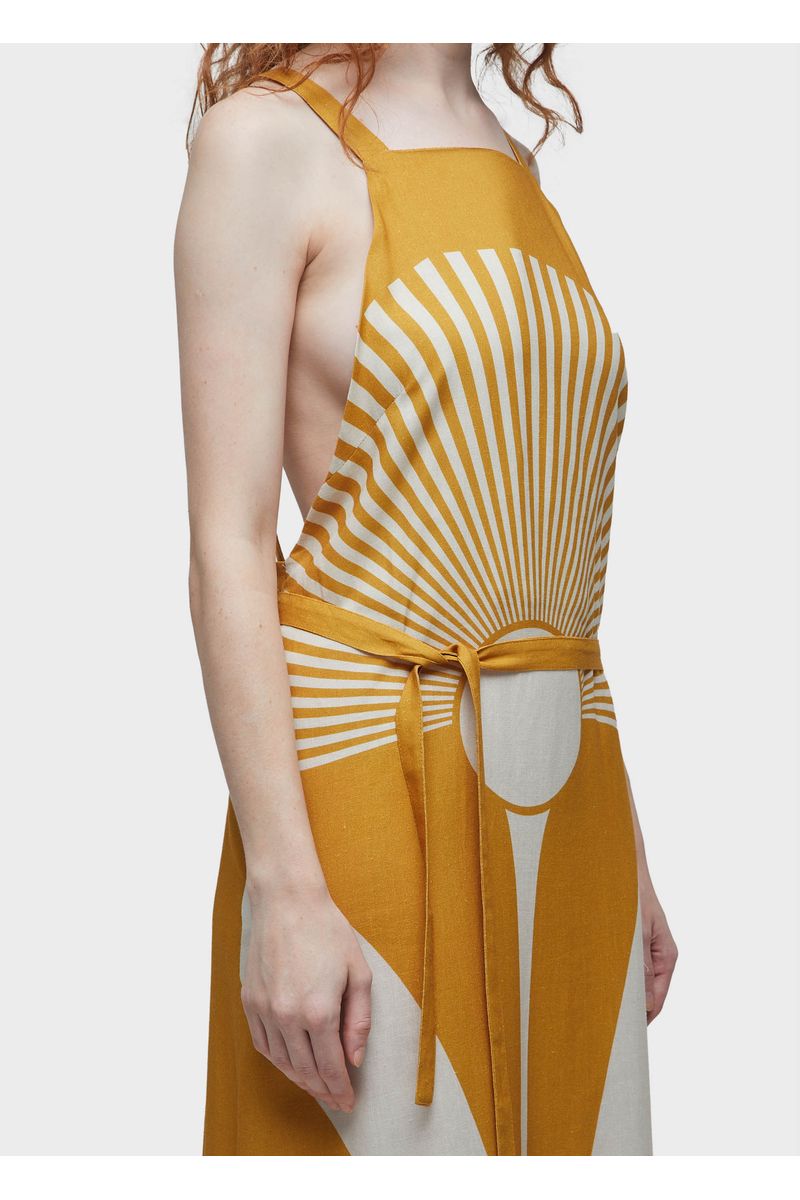 Vestido avental sunflower