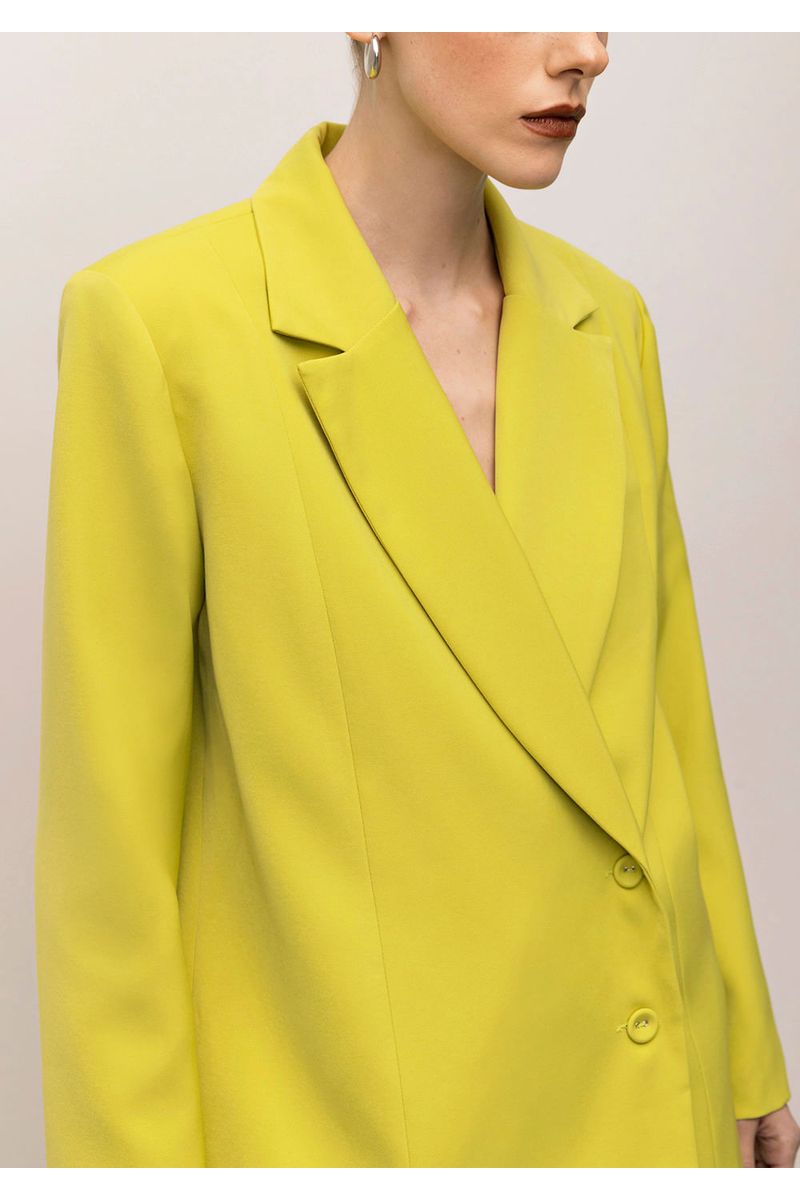 Blazer Iódice Detalhe Botão Com Faixa Verde Claro