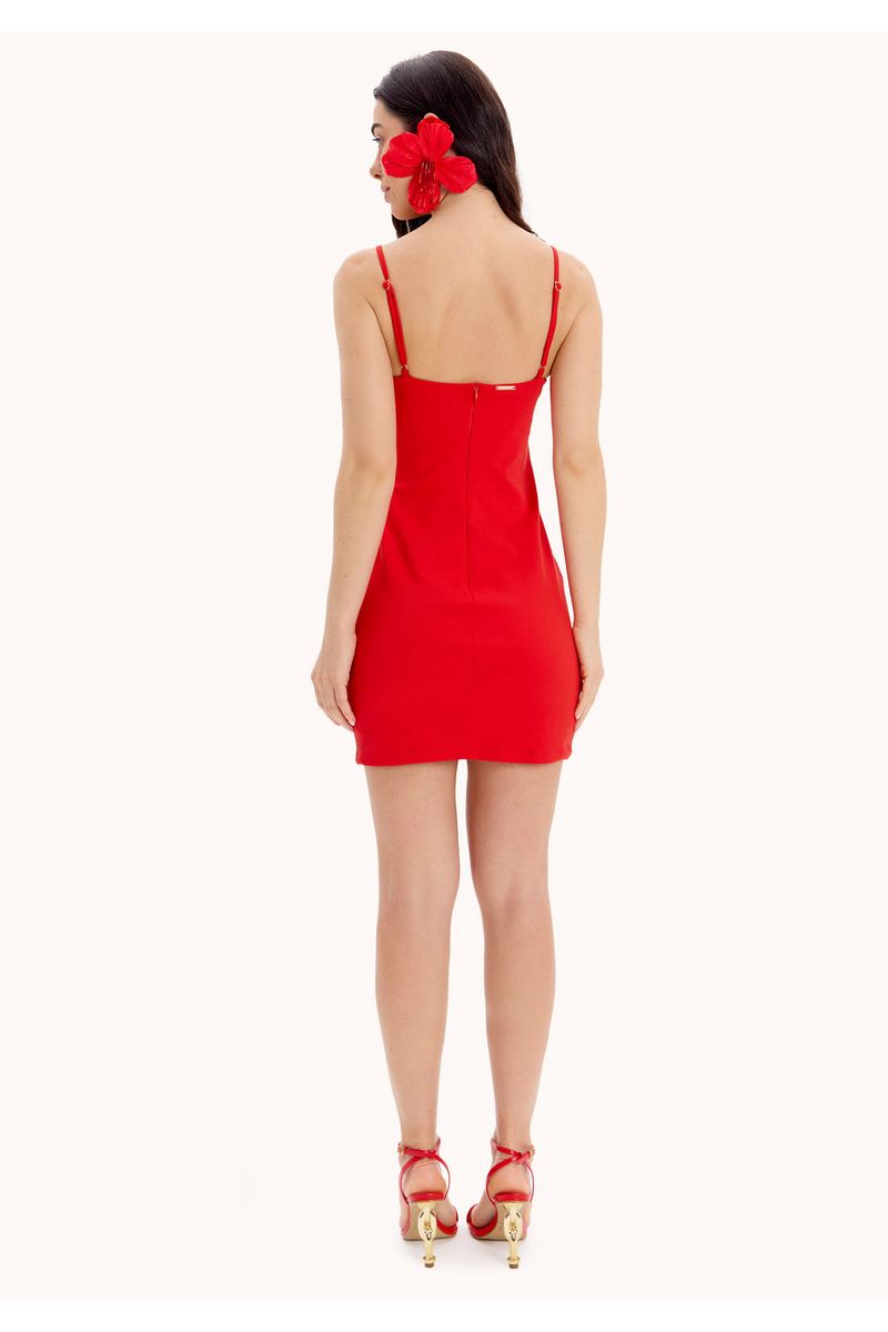 Vestido Curto De Alças Com Aplique Coração