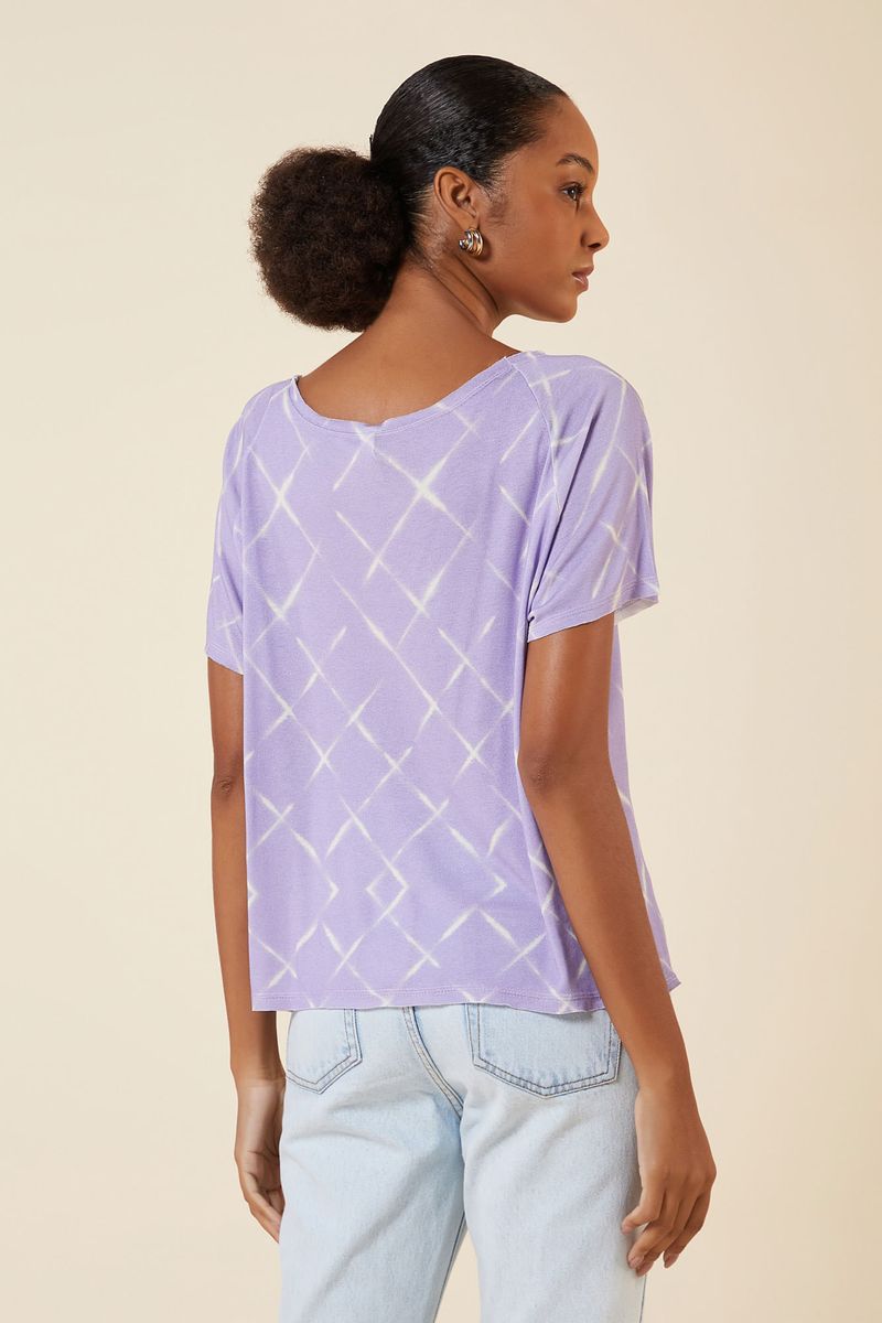 BLUSA CANOA ESTAMPA CRISTALINA LILAC