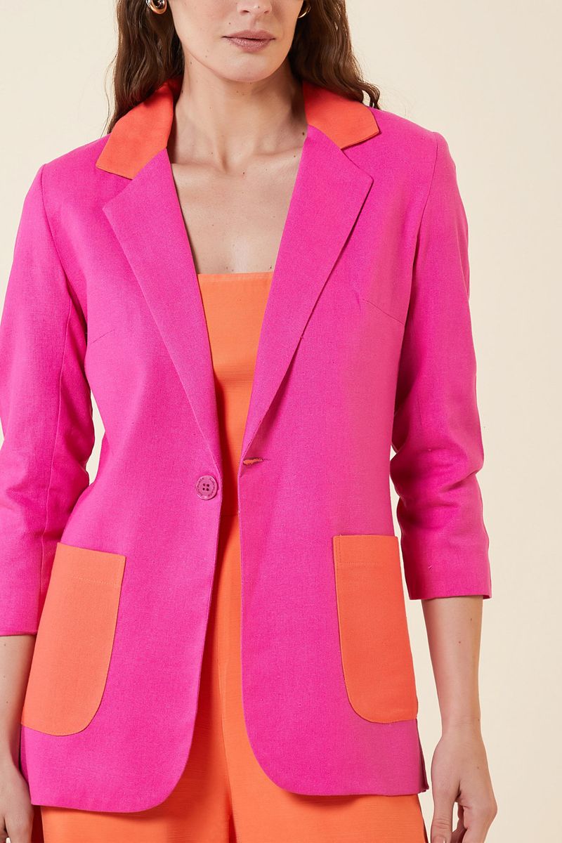 BLAZER LINHO MIX CORES ROSE / CORAL