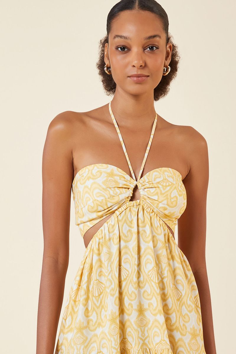 VESTIDO LONGO ESTAMPA AGUAS RASAS