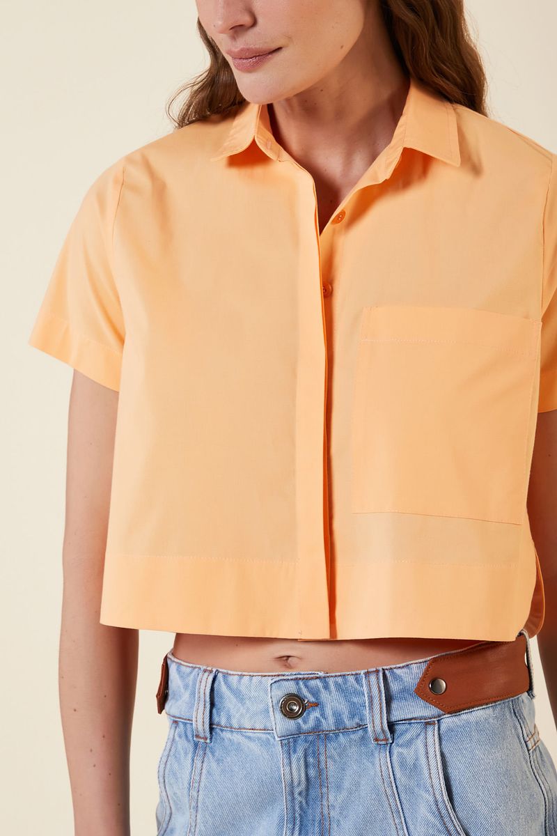 CAMISA BAINHA REDONDA APRICOT