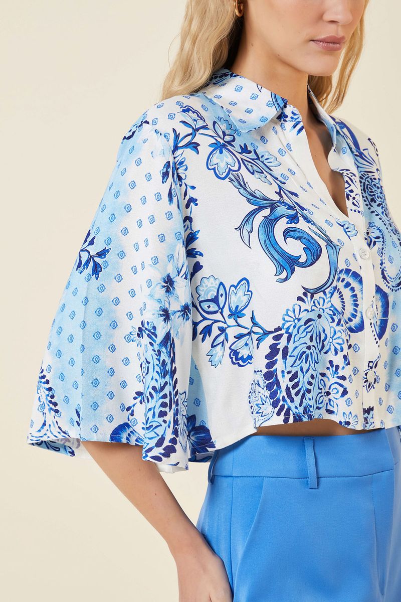 CAMISA CROPPED ESTAMPA DOLCE VITA