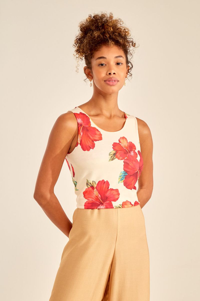 Cropped Malha Double Estampa Entardecer - Est Entardecer