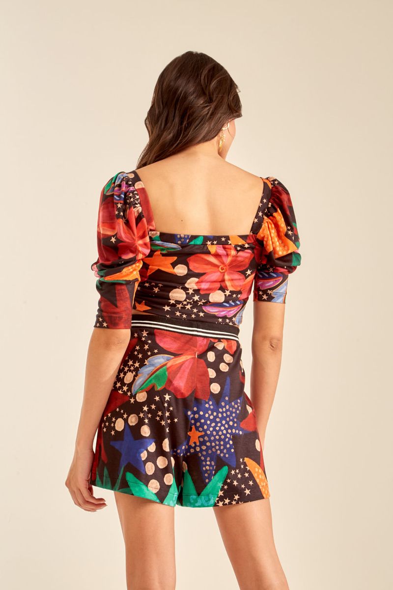 Blusa Malha Estampa Brilhante - Estampa Brilhante