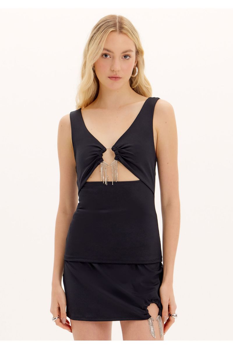 Blusa de Alças com Aplicação