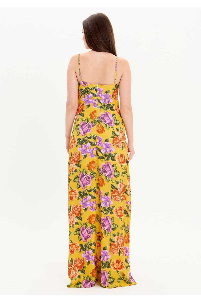 Vestido De Alças Longo Estampado