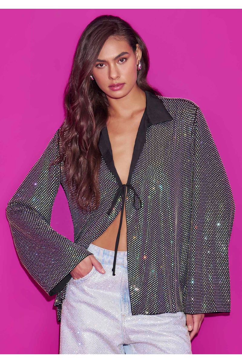 Camisa Descolada Com Aplicação