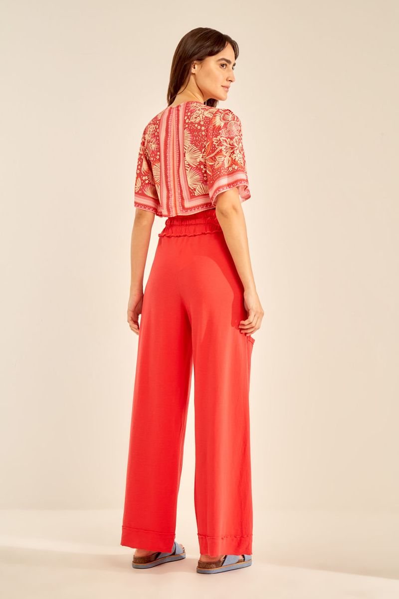 Calça Malha Bolso Diferenciado - Vermelho Amor