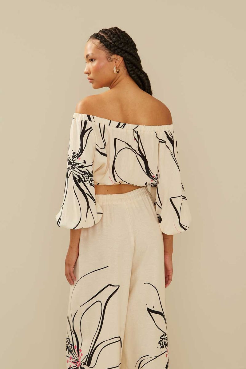 Blusa Manga Estampa La Flor - Est La Flor
