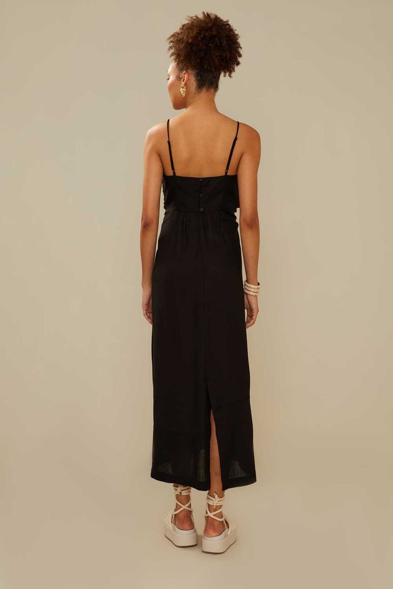Vestido Transpasse Decote - Preto
