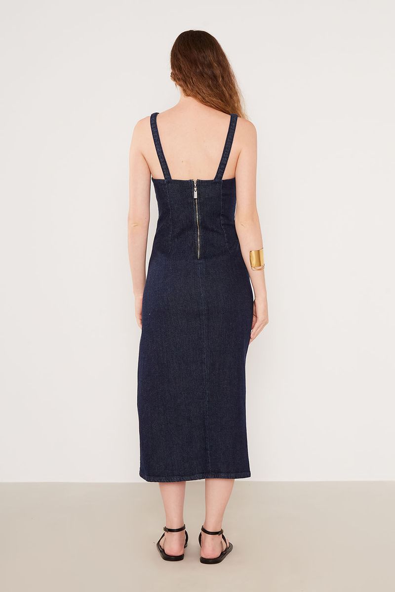 Vestido Jeans Frente Única - Jeans