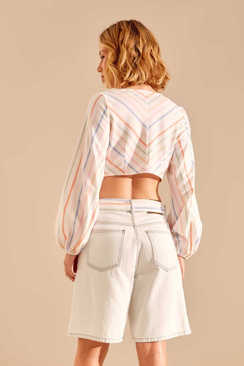 Blusa Tecido Amarração - Listrado