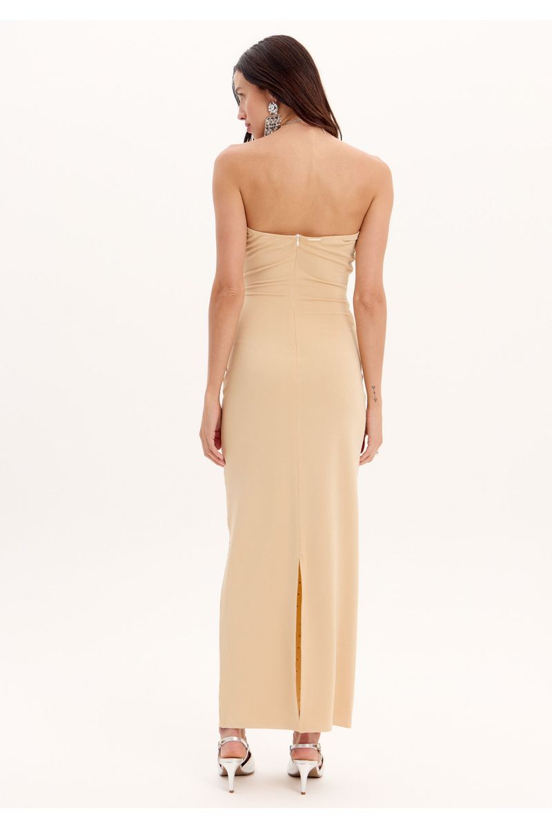 Vestido Midi com Recorte Brilhos