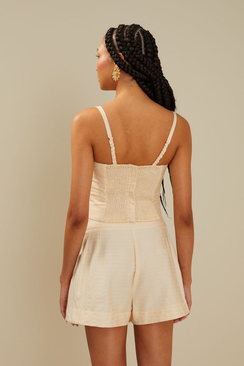 Short Saia Listras Recorte - Off White