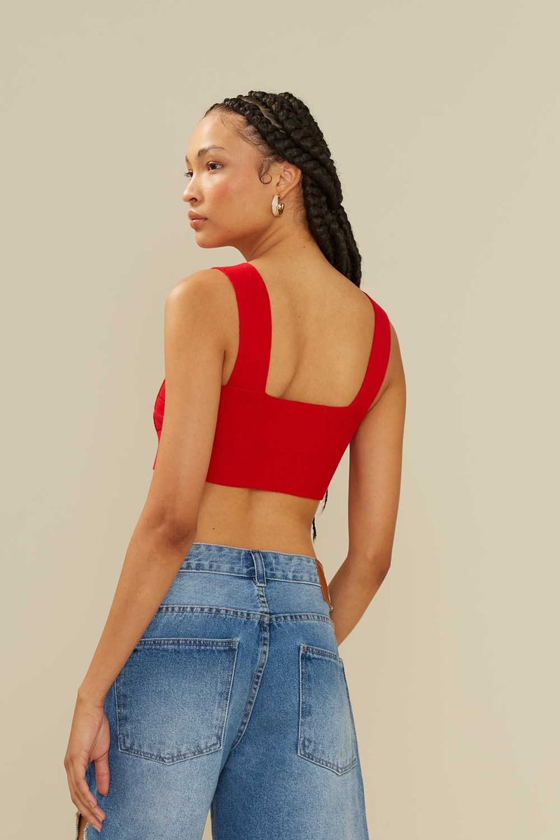 Top Tricot Bandagem - Vermelho High