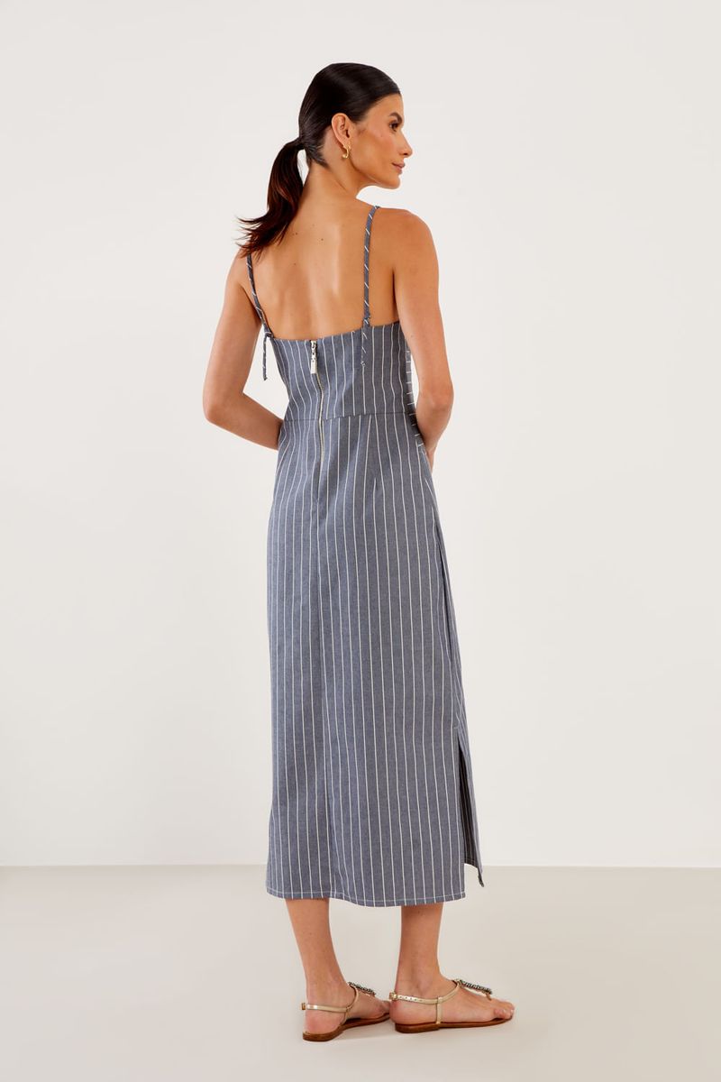 Vestido Jeans Risca Giz - Jeans