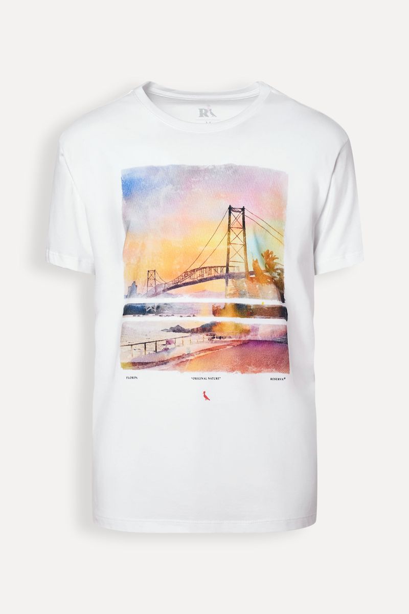 Camiseta Estampada Floripa Aquarela