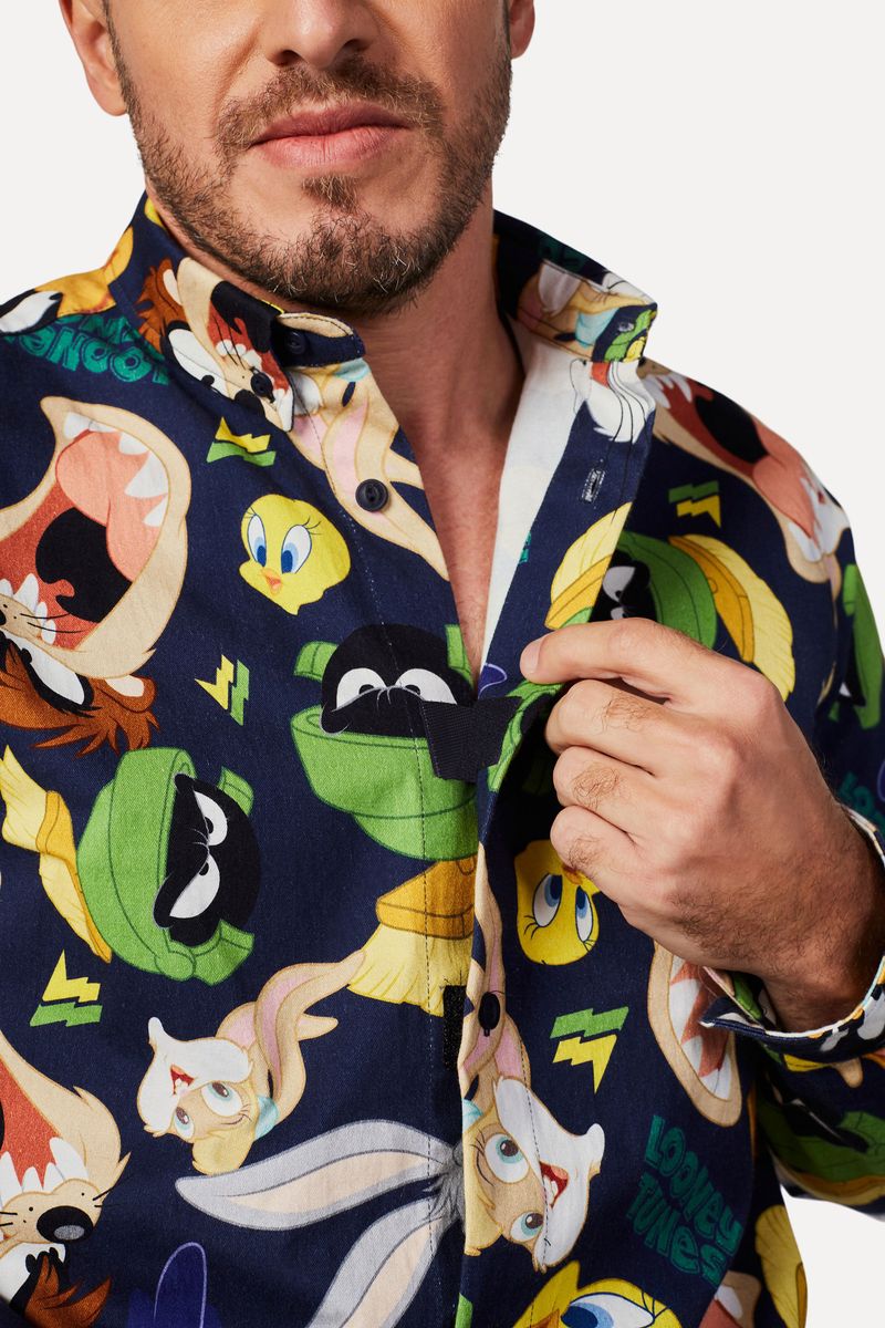 Camisa Oxford Adapt Estamp Looney Tunes