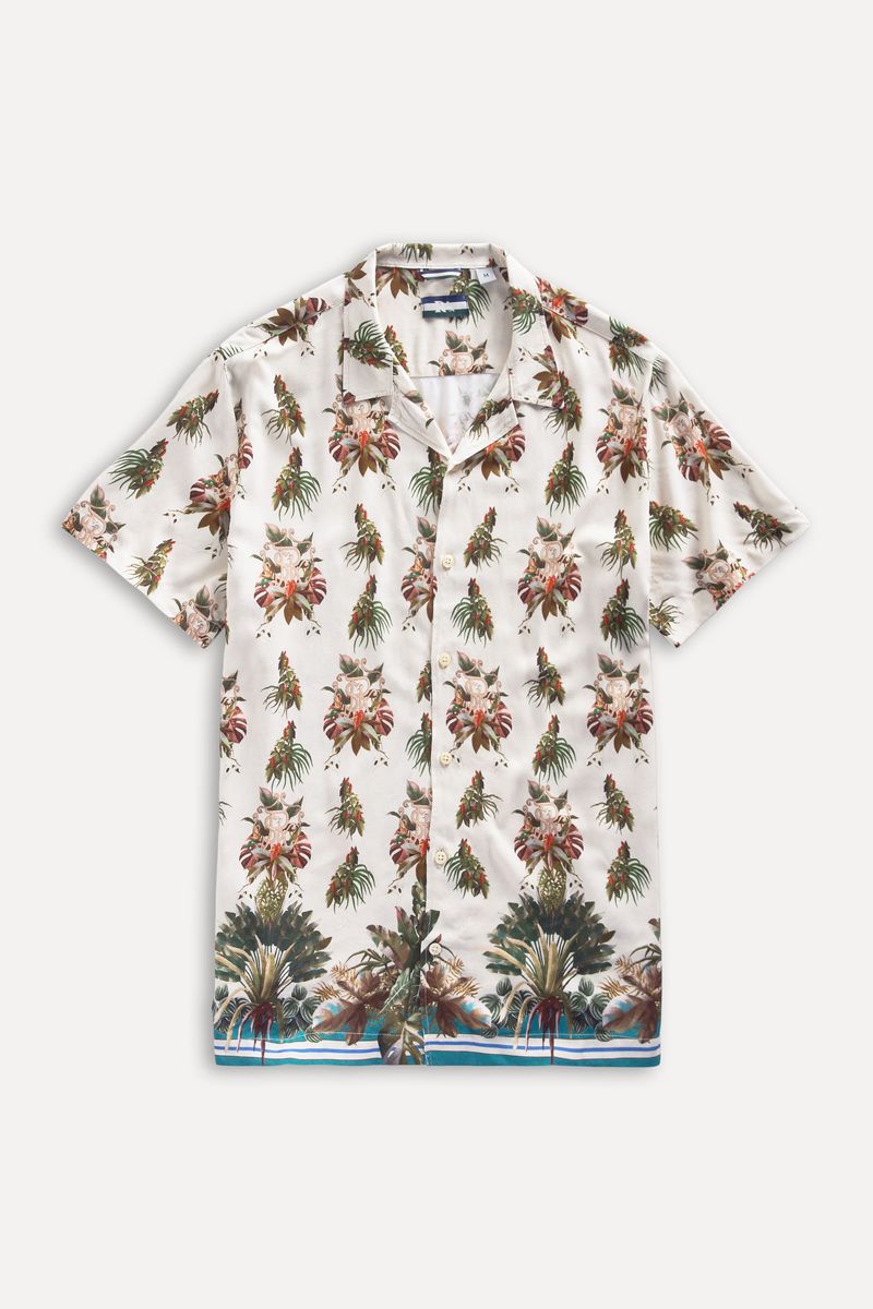 Camisa Mc Estampada Monograma Tropics