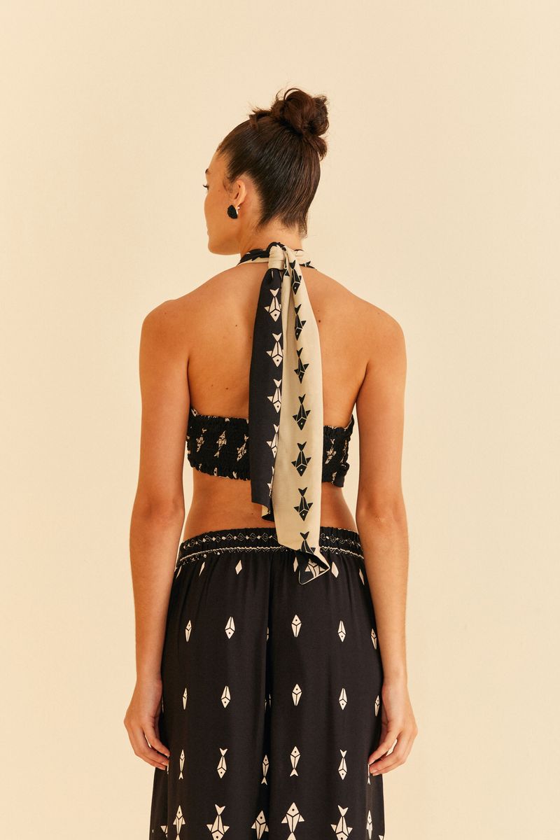 Top Double Estampado Peixinhos