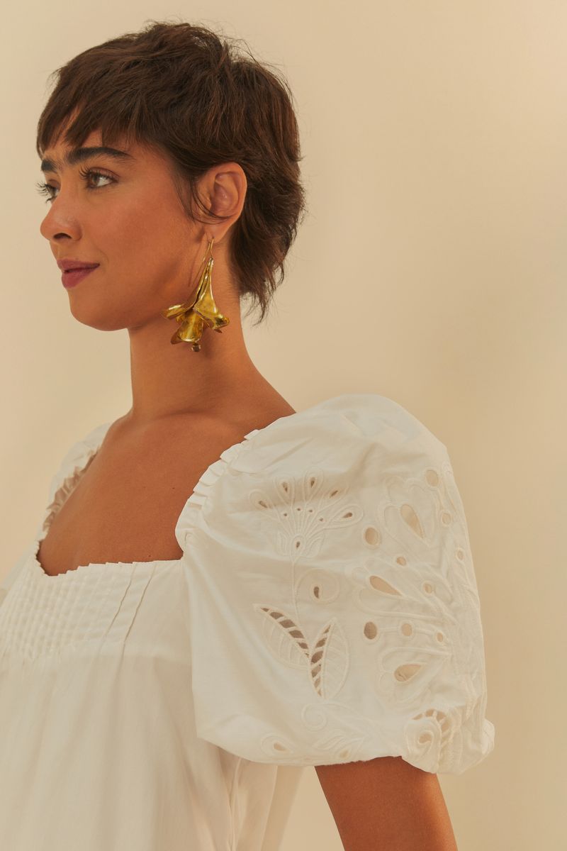Vestido Bordado Richelieu Rendeira