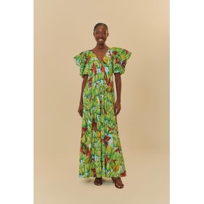 Vestido Midi Estampado Banana D'Água
