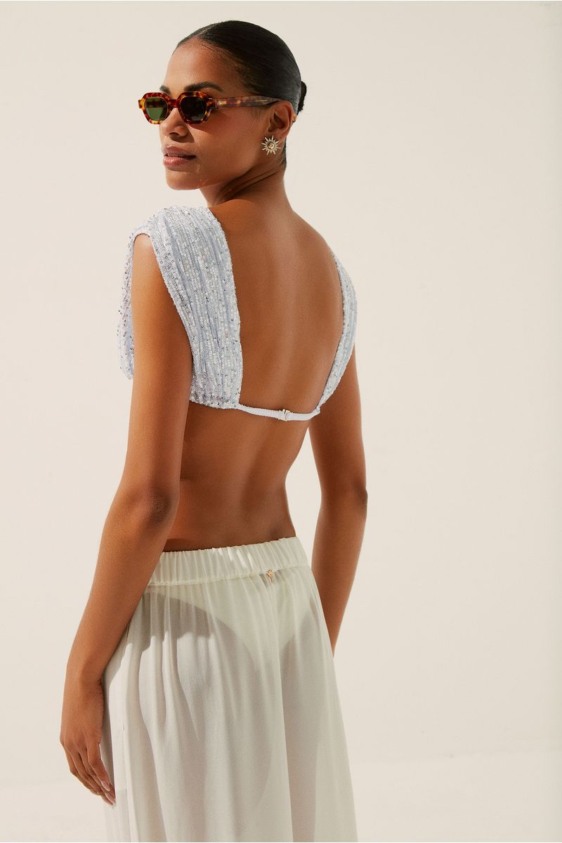 Top Alça Decote V Shine