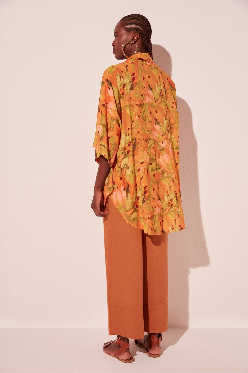 Capa Kimono Curto Semente Pincelada
