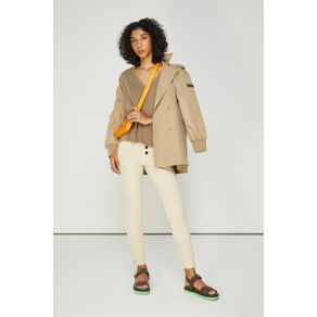 Calça De Sarja Skinny Basic High Com Botão Na Vista