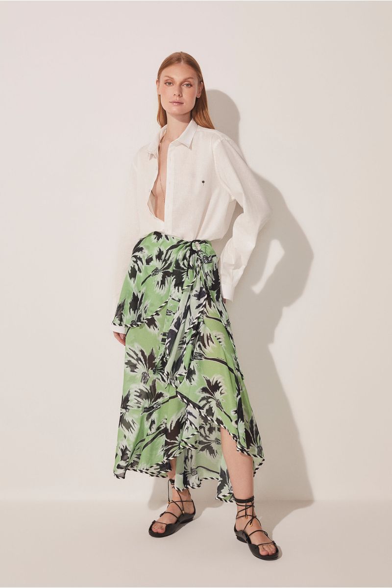 Saia Midi Coqueiral Ikat