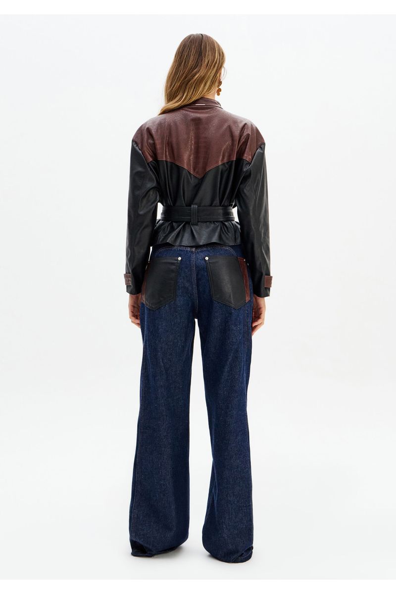 Calça Jeans Full Length com Recortes