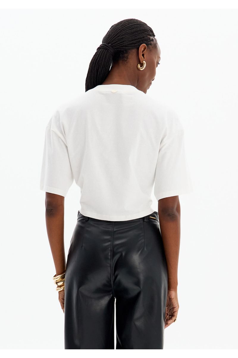 T-shirt Cropped Com Amarração