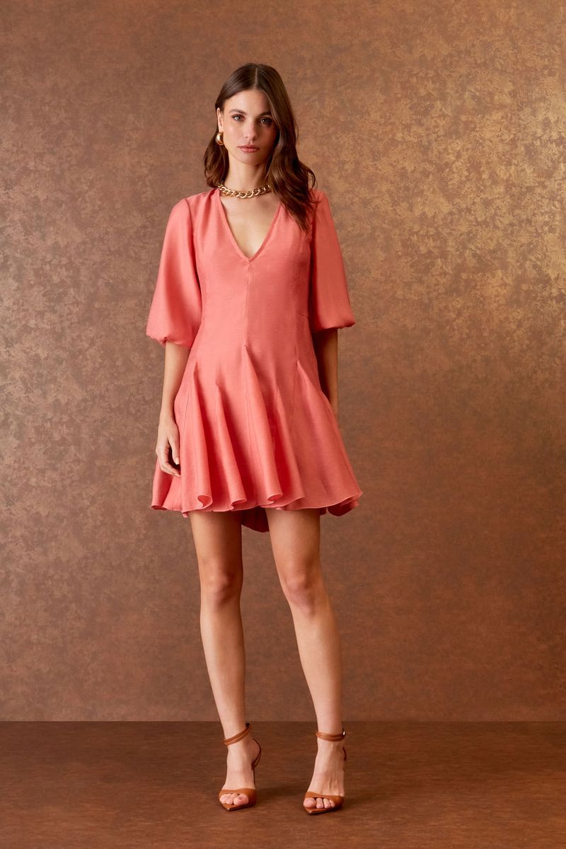 Vestido Curto Detalhe Nesga - Blush