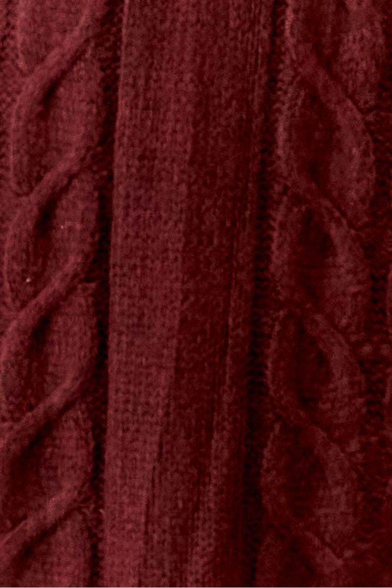 Casaco Tricot Trança - Bordeaux